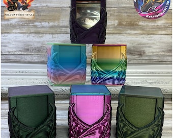 Caja de mazo de Dragón Encantado: hasta 100 fundas dobles para cartas MTG/RPG