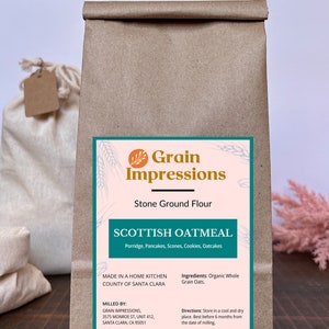 Premium Scottish Oatmeal - Coarse Ground Whole Grain Oatmeal for Creamy, Stovetop Breakfast | Stone Ground | Fresh Milled