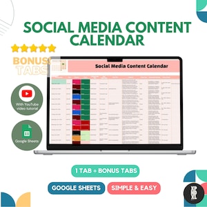 Social media content calendar 2024 | Google Sheets | Social media manager | Social media tracker | Batch content | Monthly content planner