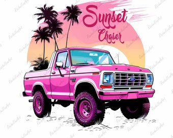 Sunset Chaser Png, Retro Summer Png, Trendy Summer Png, Pink Summer Png, Beach Vibes Png, Aesthetic Summer, Funny Sarcastic Png