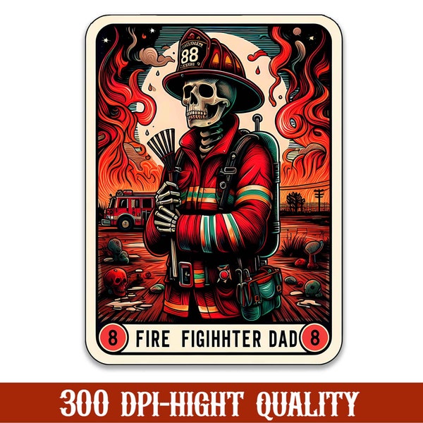 Firefighter Dad Tarot Card Png, Funny Tarot Cards, Dad Tarot Png, Father's Day Png, Funny Job Dad Png, Birthday Dad Shirt, Best Gift For Dad