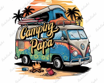 Camping Papa Png, Father's Day Png, Funny Dad Png, Camping Car Png, Adventure Camping Png, Best Dad Ever Png, Best Gift For Dad