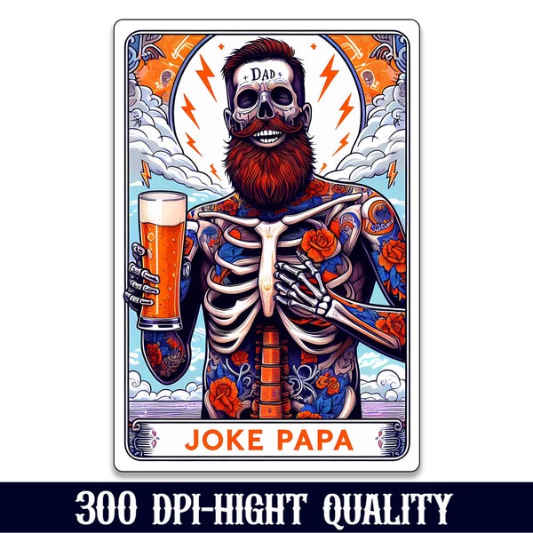 Joke Papa Tarot Card Png, Funny Tarot Cards, Dad Tarot Png, Father's Day Png, Funny Dad Png, Birthday Dad Shirt, Best Gift For Dad