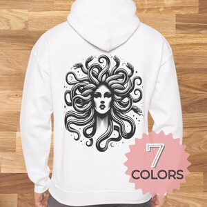 Medusa Hoodie Goddess Medusa Hoodie Greek Mythology Hoodie Snakes Head Witch Hoodie Mythology Witchy Woman Hoodie Medusa Clothing Sweatshirt