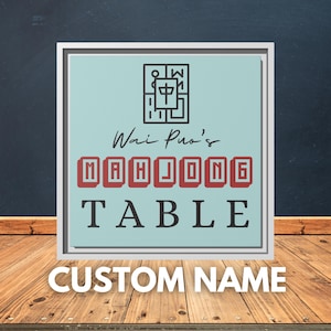 Framed Personalized Mahjong Table Art Print Grandma&#39;s Mahjong Table Custom Name Art Christmas Gift for Mahjong Lover Framed Print for Her