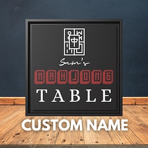 Framed Personalized Mahjong Table Art Print Grandma&#39;s Mahjong Table Custom Name Art Christmas Gift for Mahjong Lover Framed Print for Her