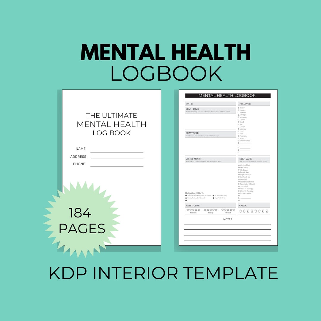Mental Health Logbook: Mood, Anxiety, Feelings Tracker (digital ...