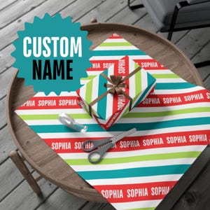 Custom Name Christmas Gift Wrapping Paper Christmas Wrapping Paper Customized Name Personalized Wrapping Paper for Him Custom Name Paper Her