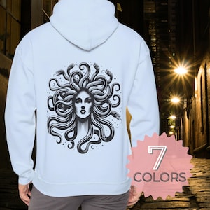 Christmas Gift Idea Medusa Hoodie Goddess Medusa Greek Mythology Hoodie Snakes Head Witch Hoodie Mythology Witchy Woman Sweatshirt for Her