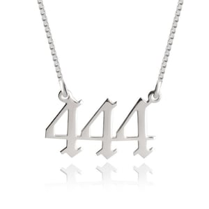 Sterling Silver Angel Number Necklace 111 222 333 444 555 666 777 888 999 Number Necklace Custom Number Necklace Lucky Number Necklace