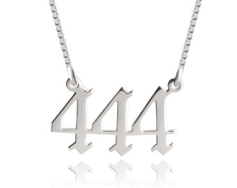 Sterling Silver Angel Number Necklace 111 222 333 444 555 666 777 888 999 Number Necklace Custom Number Necklace Lucky Number Necklace