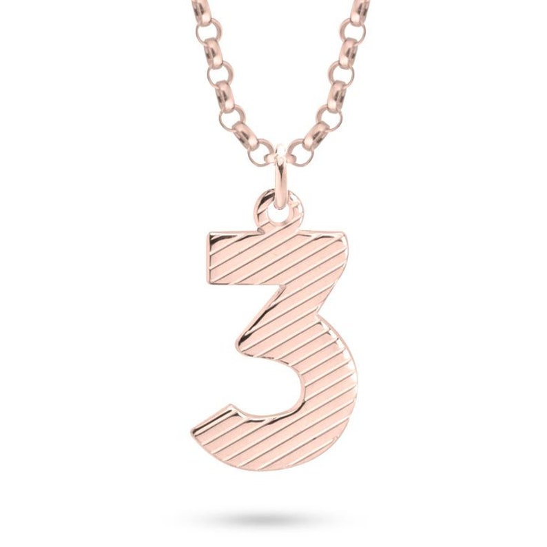 Textured Number Necklace Custom Number Necklace Gold Number Necklace