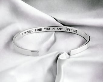 Hidden Message Bracelet Personalized Hidden Message Cuff Bracelet Gift for Her Mom Gift Personalized Bracelet Secret Message Bracelet