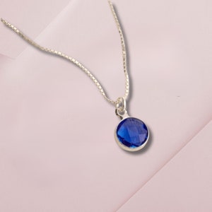 Sapphire Necklace - September Birthstone Necklace Mother&#39;s Day Gift Sapphire pendant Minimalist necklace Minimalist jewelry Birthday gift