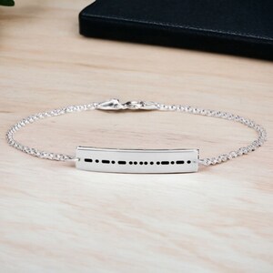 Custom Morse Code Bracelet Custom Secret Message Friendship Couples Name Minimalist Personalized Dainty Seed Bead Chain Bracelet Men Women
