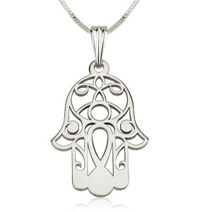 Hamsa Necklace Hamsa Hand Necklace Sterling Silver Hamsa Hand Necklace Hand of Fatima Pendant Evil Eye Necklace for Women
