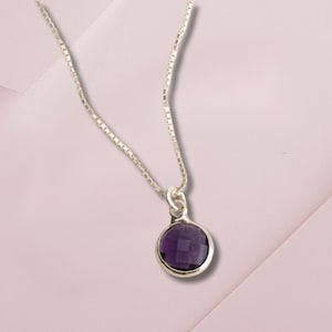 Amethyst Necklace - February Birthstone Necklace Mother&#39;s Day Gift Amethyst pendant Minimalist necklace Minimalist jewelry Birthday gift