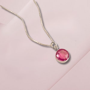 Pink Tourmaline Necklace October Birthstone Necklace Mother&#39;s Day Gift Pink Tourmaline pendant Minimalist necklace Jewelry Birthday gift