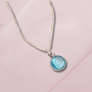 Aquamarine Necklace - March Birthstone Necklace Mother&#39;s Day Gift Aquamarine pendant Minimalist necklace Minimalist jewelry Birthday gift