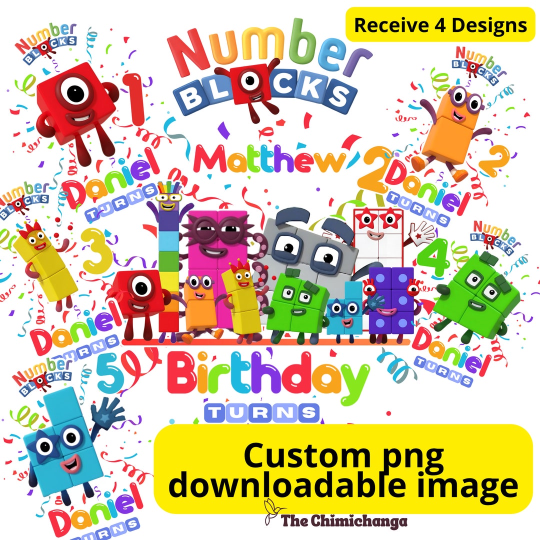BUNDLE Numberblocks Receive 4 Custom PNG Designs. Clipart Crafts ...