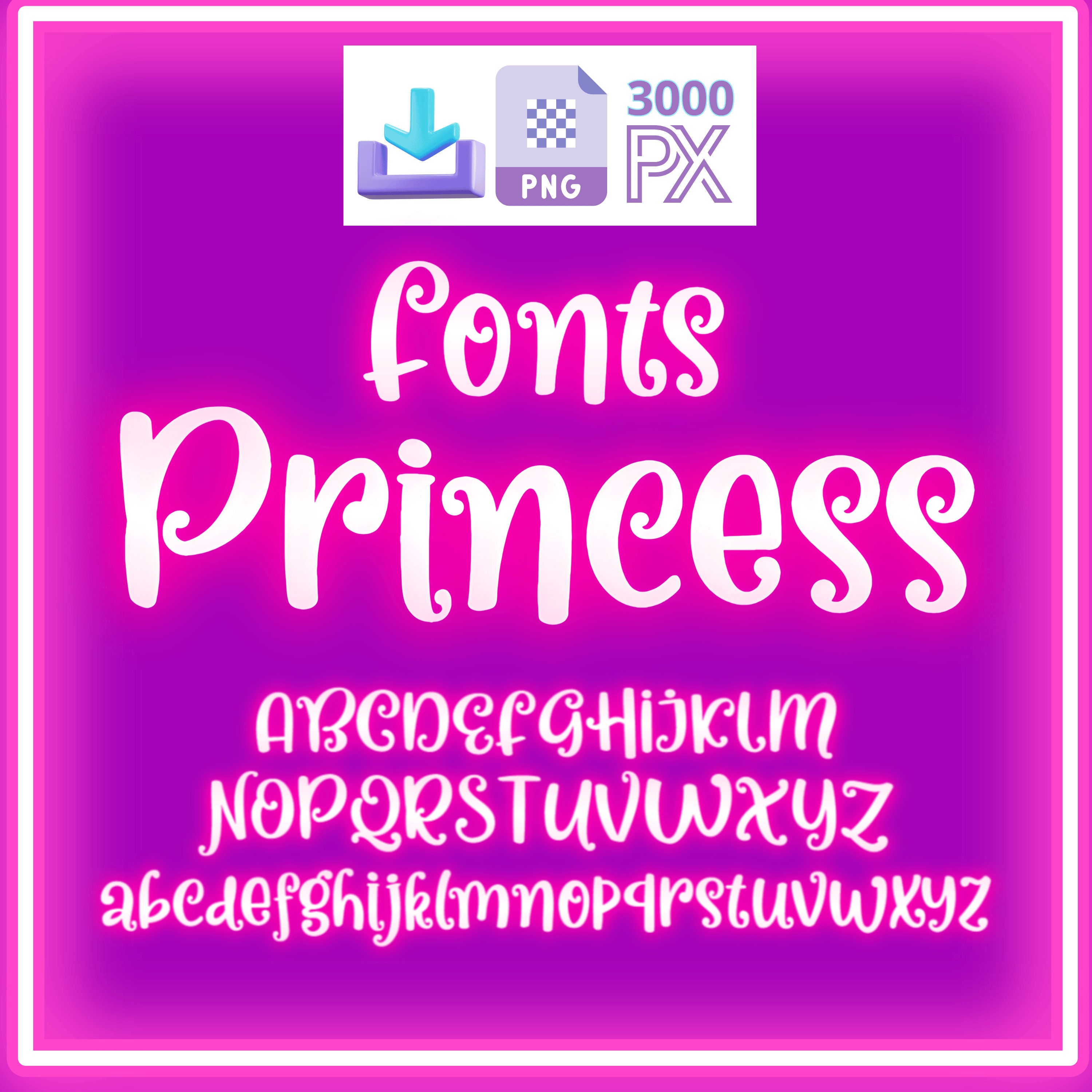 Princess Alphabet Pngs Highresolution Digital Downloads Pngs 3000 Px