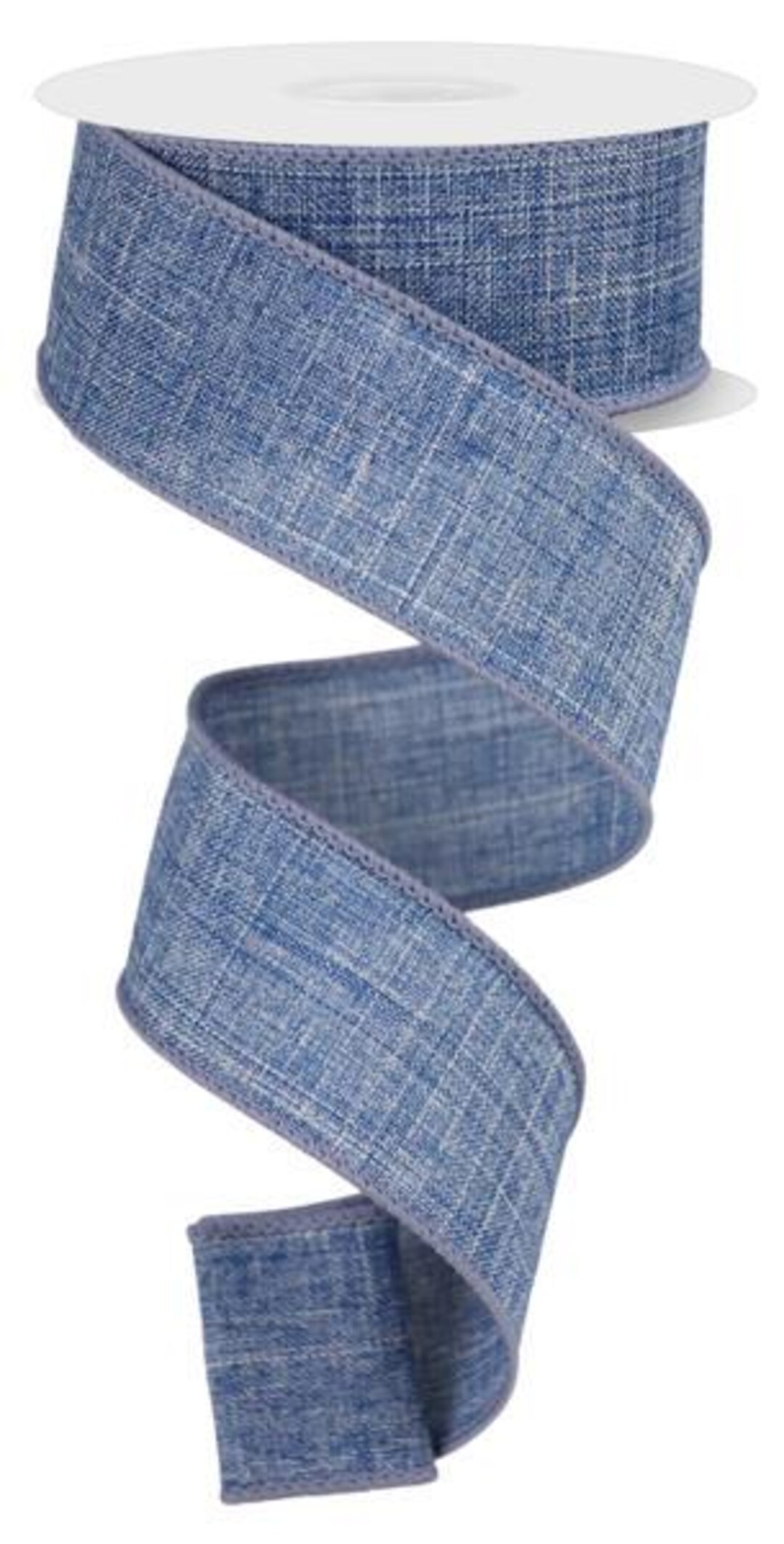 Denim Blue Royal Canvas Wire Edge Ribbon, 1.5