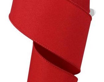 Red Diagonal Weave Wire Edge Ribbon, 2.5&quot; x 10 Yard Spool