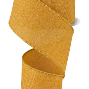 Dark Mustard Royal Burlap Wire Edge Ribbon for Wreath Making, 2.5&quot; x 10 yard spool, RG1279F4