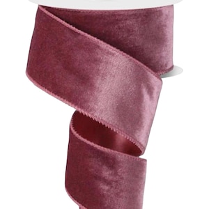 Dusty Rose Wire Edge Ribbon with Satin Backing, 2.5” x 10 Yards