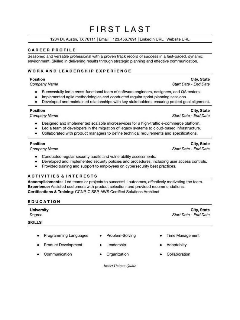 Professional Resum Template ats friendly - Il 794xN.5953675719 9gtp