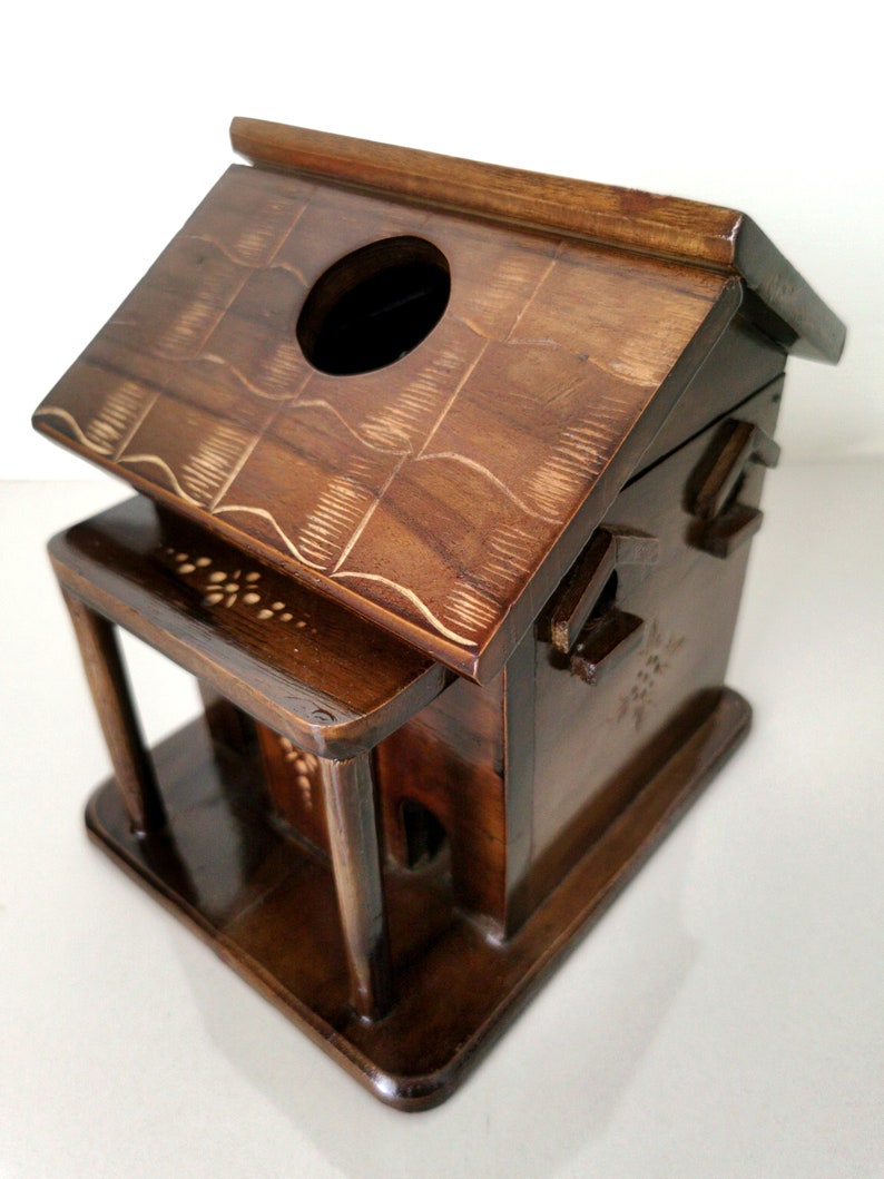 Handcrafted Teak Wood Tissue Box, Handmade Wooden Tissue Box Cover ...