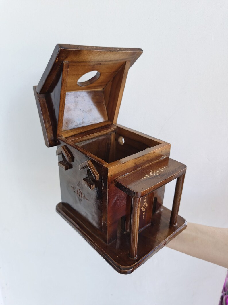 Handcrafted Teak Wood Tissue Box, Handmade Wooden Tissue Box Cover ...