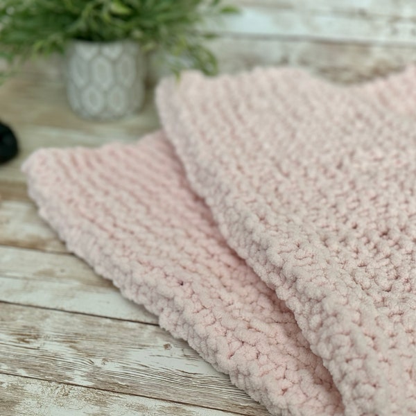 Knit Baby Blanket, Stroller Blanket, Carseat Blanket, Baby Gift, Baby Shower Gift, Baby Girl Gift, Pink Baby Blanket, Nursery, BB01