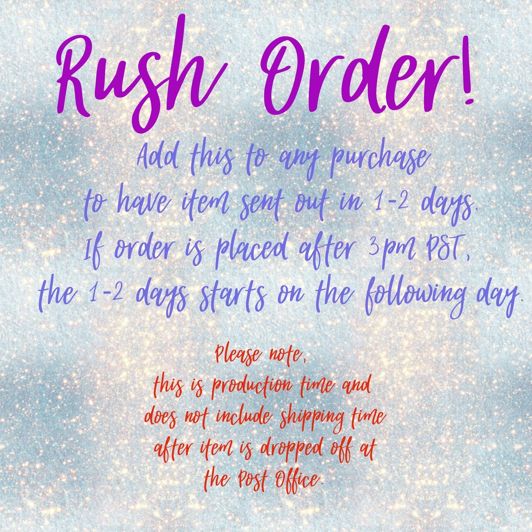 Rush Order Add On - Etsy