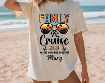 custom family cruise 2025 shirt, Caribbean cruise matching shirts, Making memories together, Matching Beach Trip Shirt, friends cruise tee,