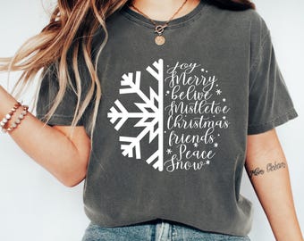 Christmas Sweatshirt, Snowflake Holiday Crewneck - Unisex Apparel | Cotton/Poly Fleece, Adult To Toddler