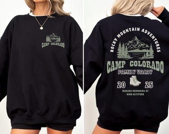 camp Colorado Sweatshirt, Rocky Mountains Sweatshirt, Colorado Rockies Sweatshirt, Colorado camp sweater, Colorado Mountains Hiking Crewneck