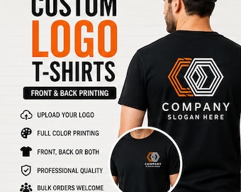Custom Business Logo T-Shirts, Full Color Front Back Print, Team Event Apparel
