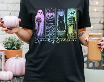 Spooky Season, Pastel Rainbow Goth Tee | Ring-Spun Cotton | Unisex Sizes: Adult, Youth, Toddler, Baby