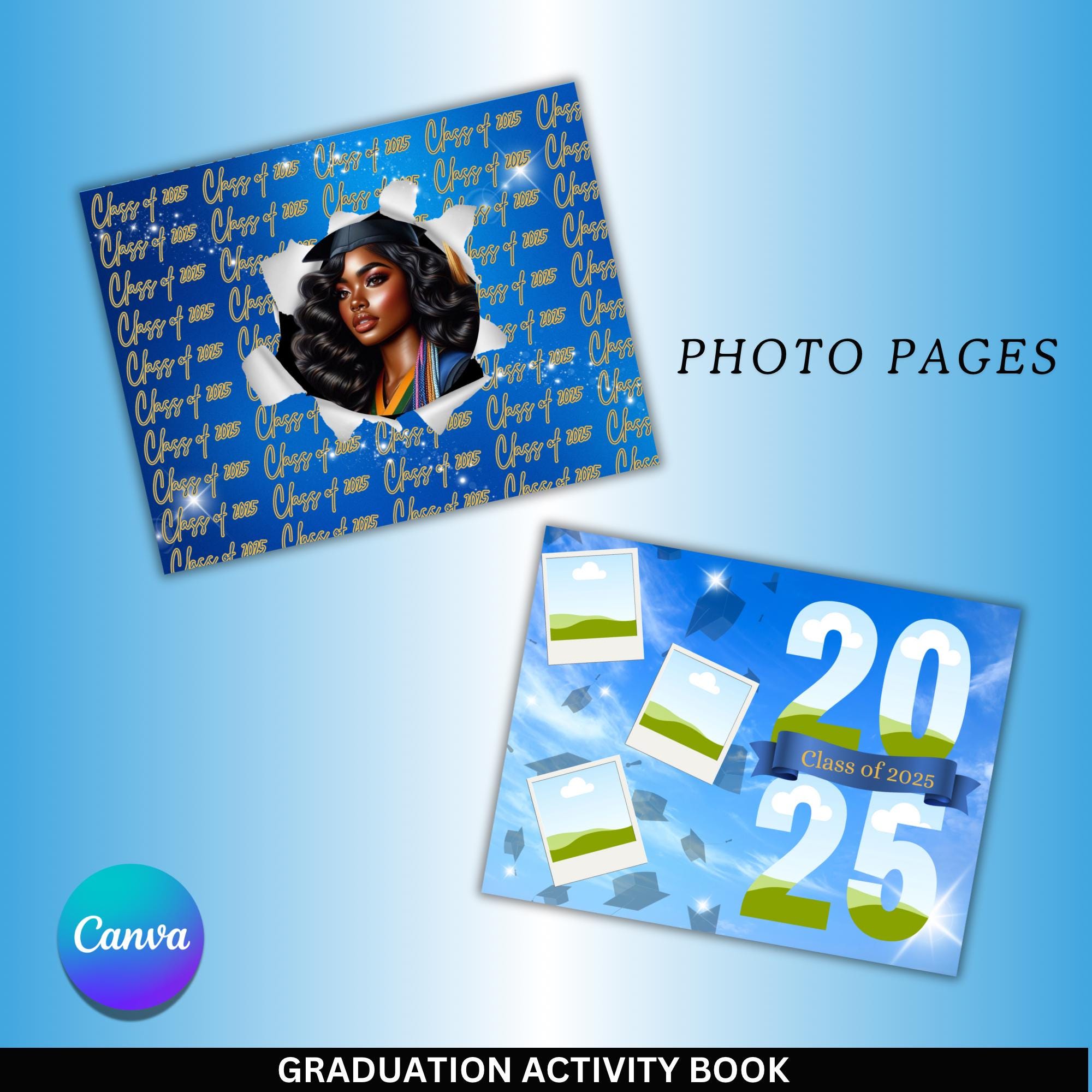 Graduation Exercise Book Graduation Activity Book: Printable Games & Photo Pages (digital ...