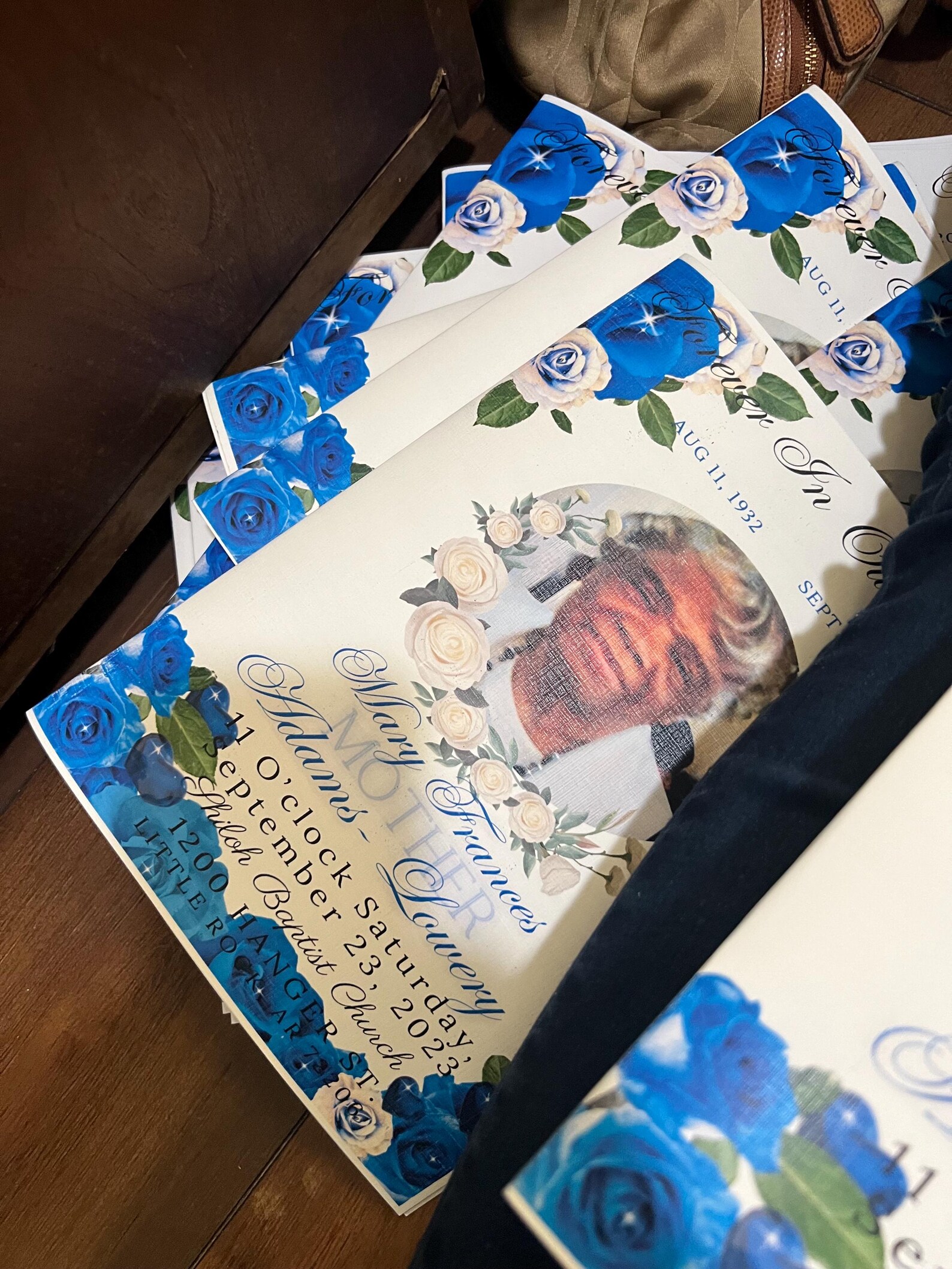 Elegant Blue Rose Funeral Program Template: Celebration of Life ...