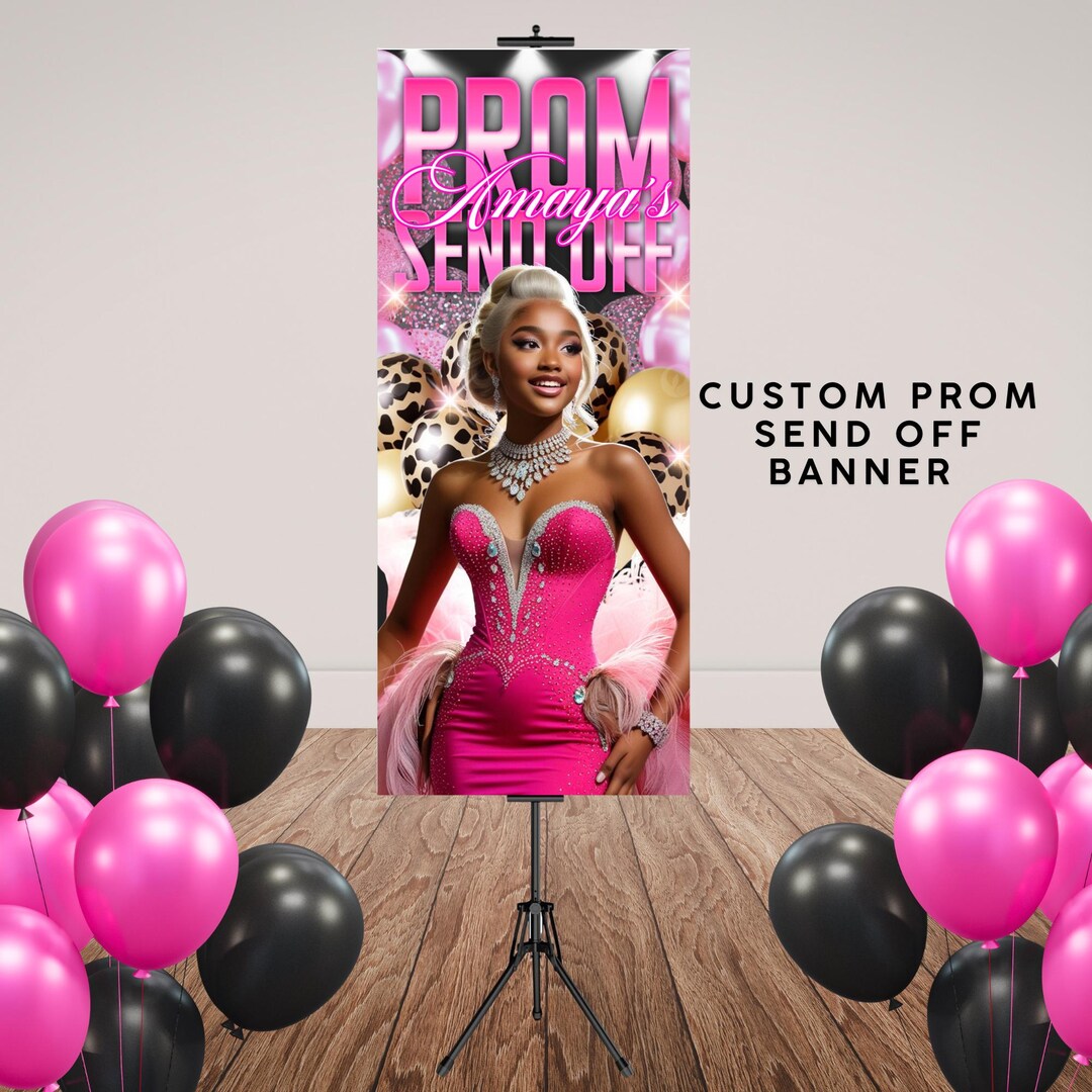 Send Off Program Banner Editable Prom Send off Banner Template, Canva Photo Backdrop Party ...