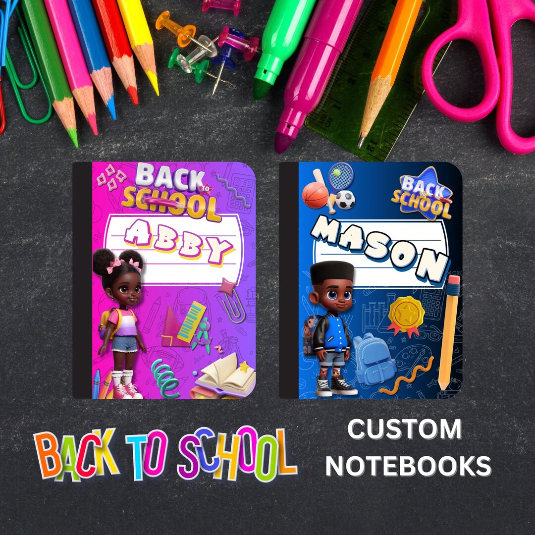 Custom Notebook Cover Templates: Back to School PNG Files (digital ...