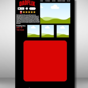 Vatertag Netflix Jumbo behandelt Karte Bundle-4 bearbeitbare Vorlagen druckbare Vatertag Leckerbissen Halter DIY Geschenk für Papa