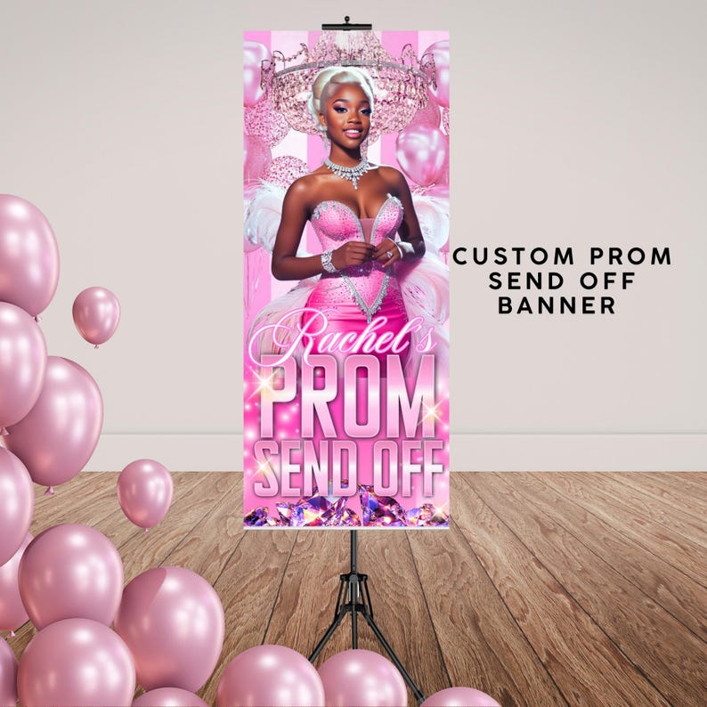 Send Off Program Banner Editable Prom Send off Banner Template, Canva Photo Backdrop Party ...