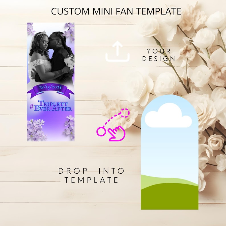 Mini Fan Party Favor Template: DIY Handheld Fans (digital Download) - Etsy