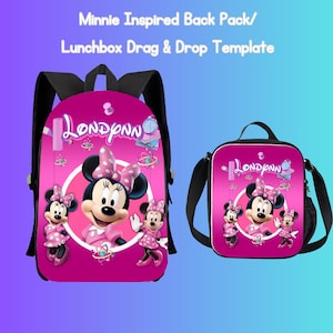 Pink & Purple Mouse-Themed Personalized Backpack Design – Digital Download