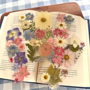 Mystery Handmade Pressed Wildflower Bookmark: Real Flowers