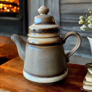 GERZIT Teapot Lodge Style Coffee Pot Stoneware Rustic 1960’s West German Vintage