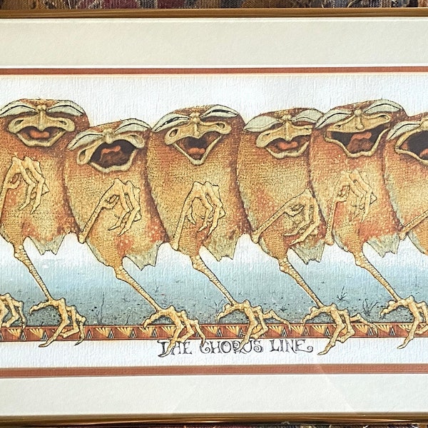 Signed Numbered Owl Art Serilithograph COA John Paul Morgan “The Chorus Line” Owls 25/200 Production Date 7/18/1984